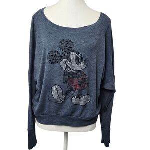 Disney Mickey Mouse Embellished Crewneck Sweatshirt Sz M